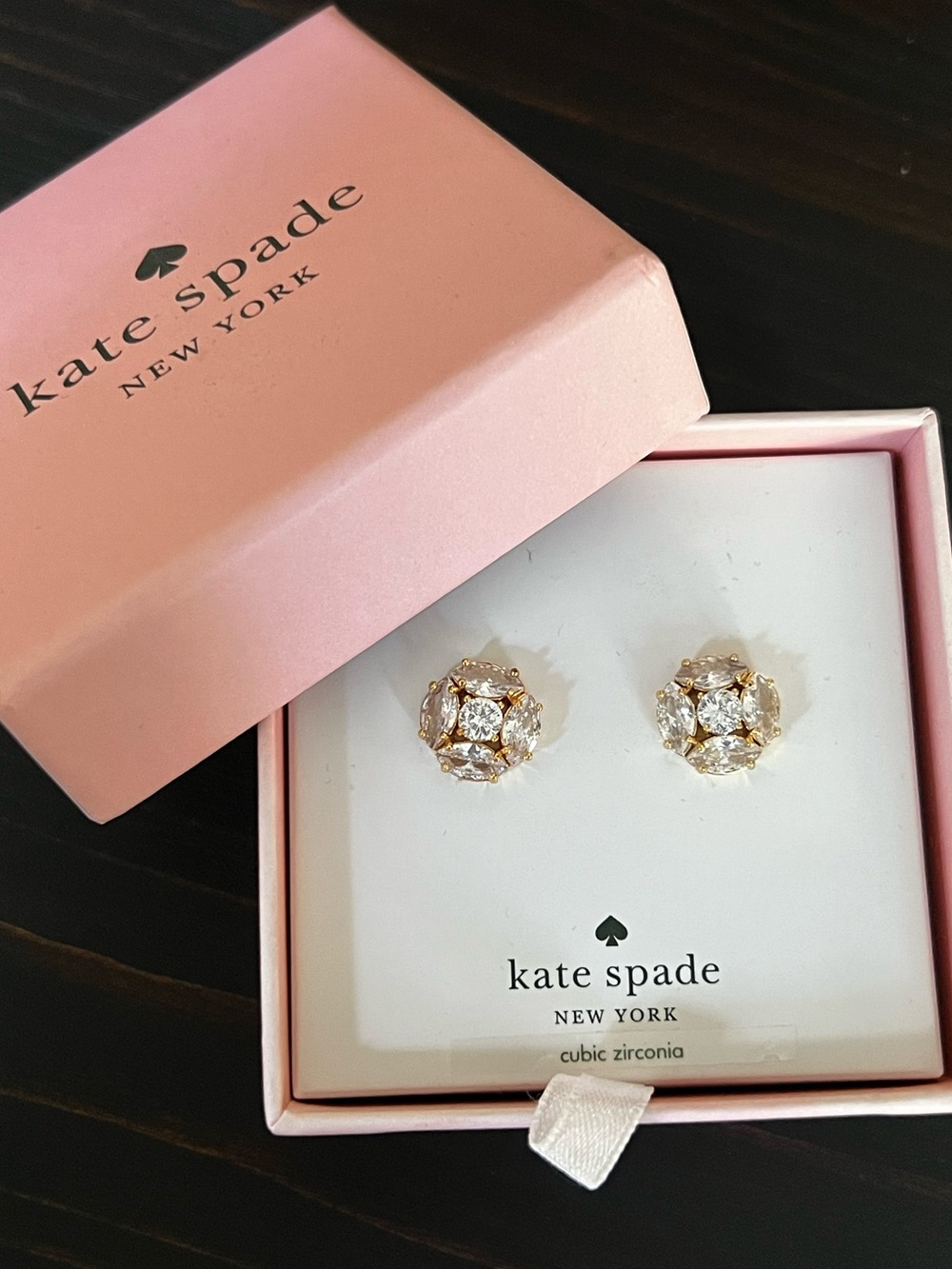 kate spade Flying Colors CZ & Gold Earrings